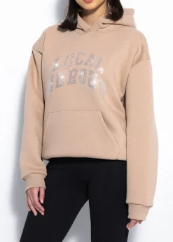 LOCAL HEROES BLUZA AURA RHINESTONES LATTE