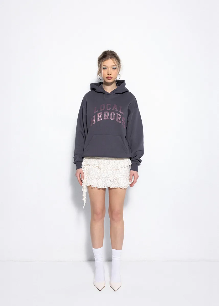 LOCAL HEROES BLUZA AURA RHINESTONES SZARA
