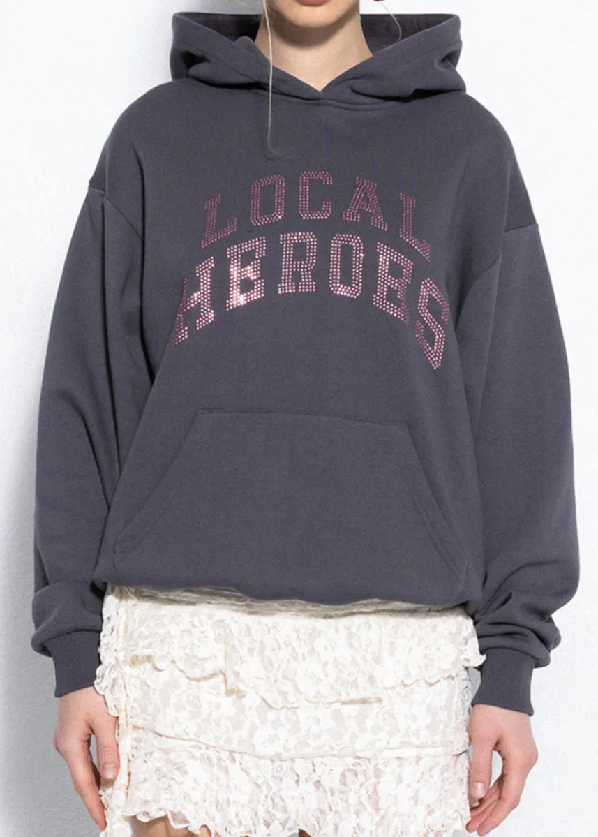 LOCAL HEROES BLUZA AURA RHINESTONES SZARA