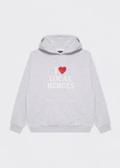 LOCAL HEROES BLUZA I HEART LH BROKATOWA SZARA