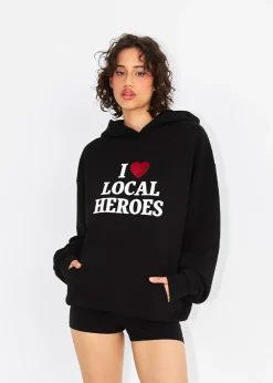 LOCAL HEROES BLUZA I HEART LH BROKATOWA CZARNA
