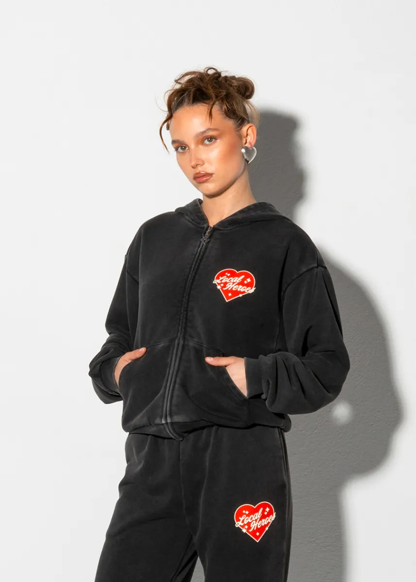 LOCAL HEROES BLUZA LOVE MOTEL ROZPINANA CZARNA