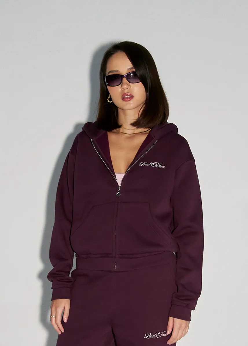 LOCAL HEROES BLUZA ROZPINANA BLUSH BORDOWA