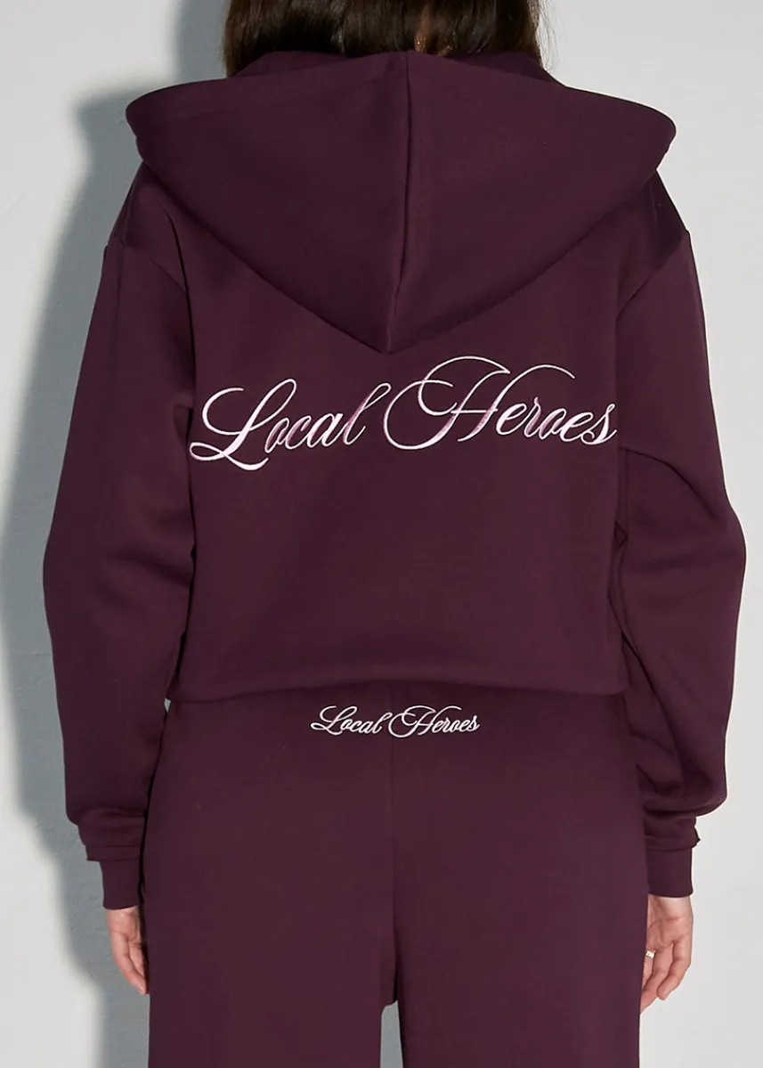 LOCAL HEROES BLUZA ROZPINANA BLUSH BORDOWA