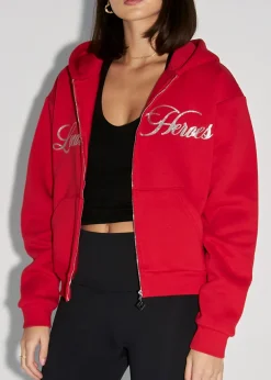 LOCAL HEROES BLUZA ROZPINANA BLUSH GLITTER CZERWONA