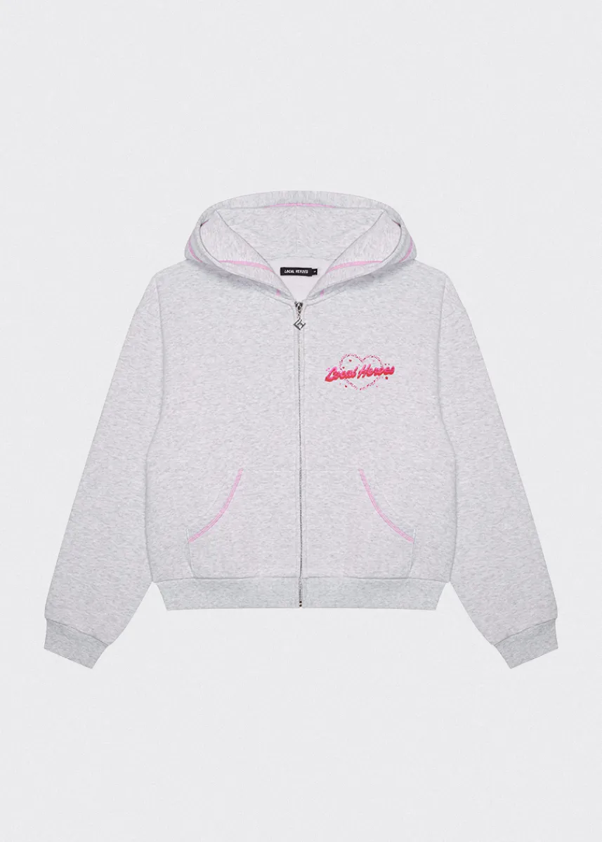 LOCAL HEROES BLUZA ROZPINANA YOUR HEART SZARA