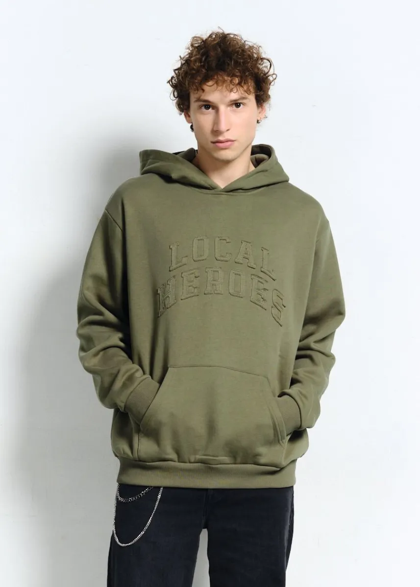 LOCAL HEROES MĘSKA BLUZA AURA OLIWKOWA ZIELEŃ