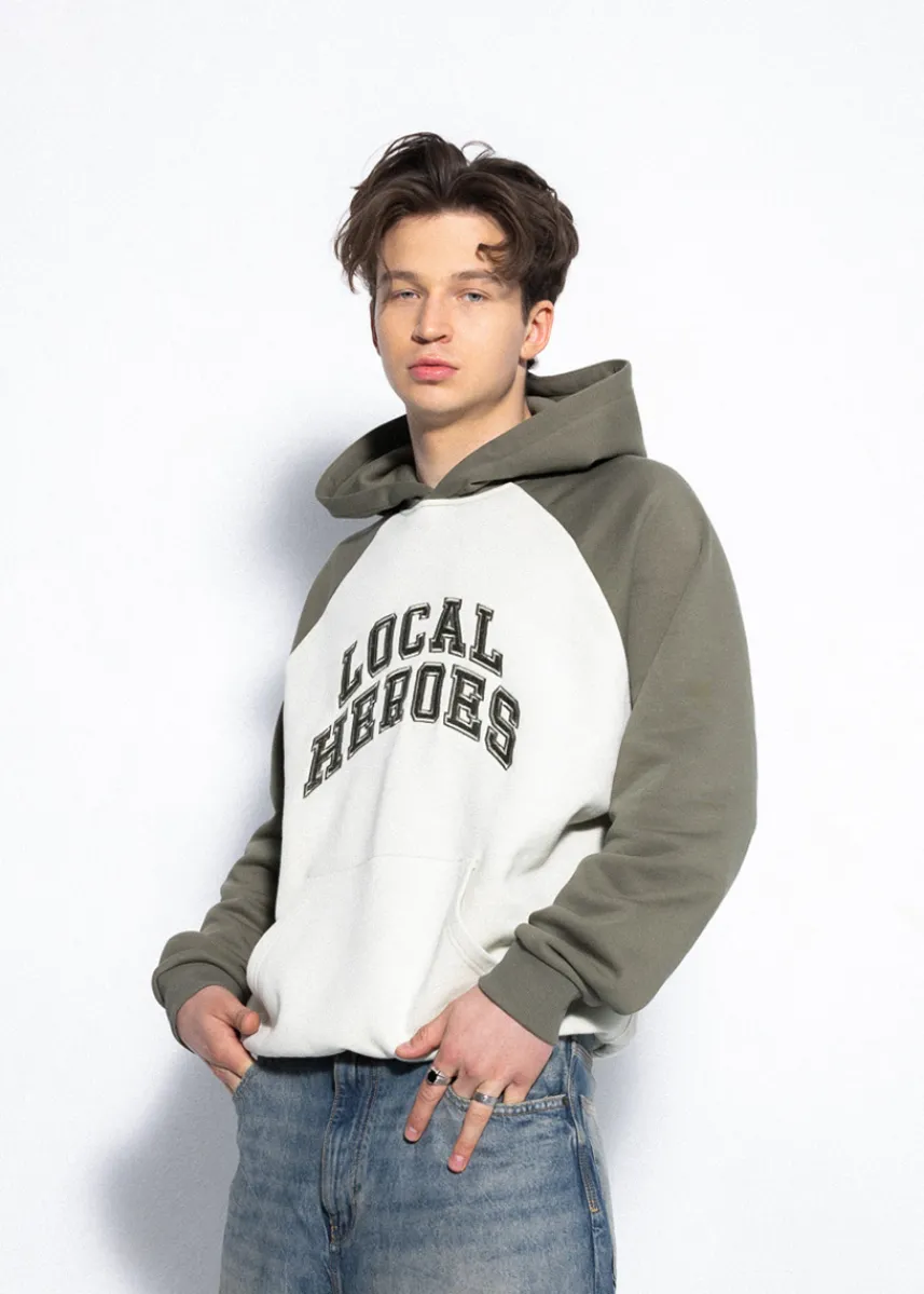 LOCAL HEROES MĘSKA BLUZA AURA ZIELONO-KREMOWA
