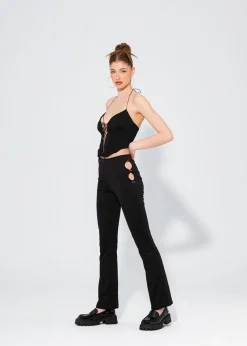 LOCAL HEROES SPODNIE DZWONY ROSE BLACK