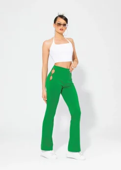 LOCAL HEROES SPODNIE DZWONY ROSE GREEN